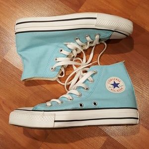 CONVERSE BABY BLUE HI-TOPS